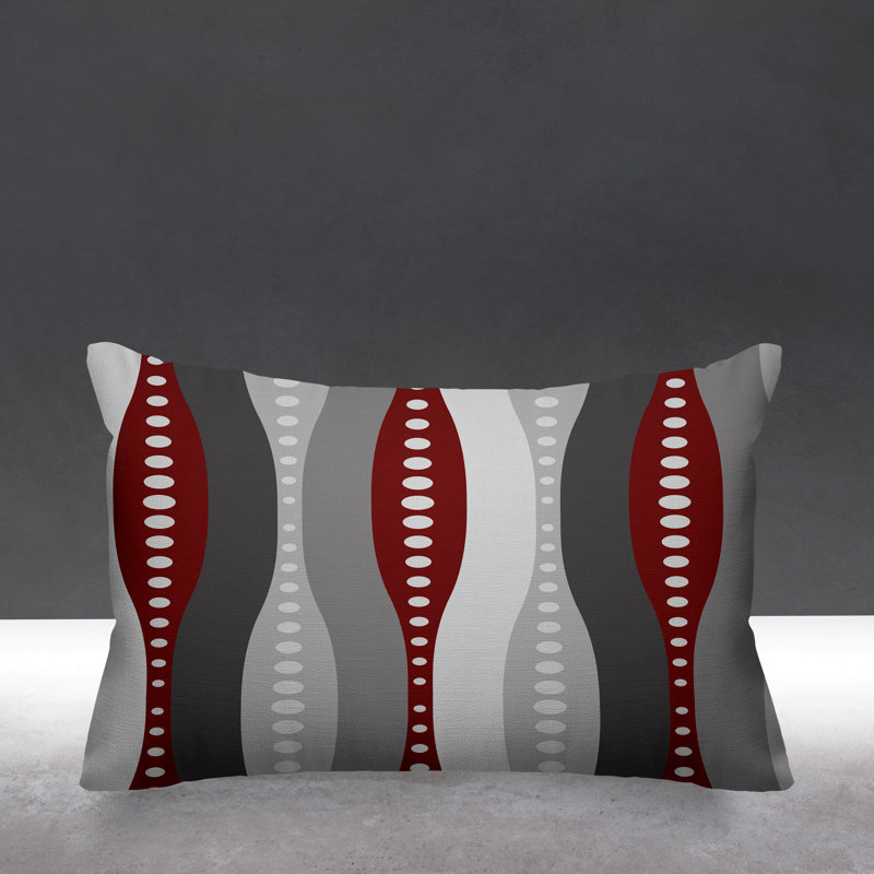 Jafa Abstract Outdoor Reversible Throw Pillow, Red
