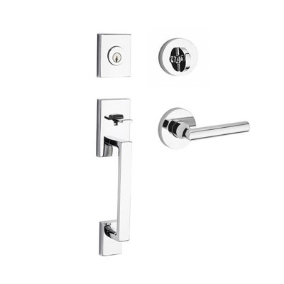 La Jolla Handleset with Single Cylinder Deadbolt and Door Lever and Rosette