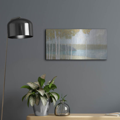 Luxe Metal Art 'Autumn Trees C'  by Wellington Studio Metal Wall Art, 24" x 12"
