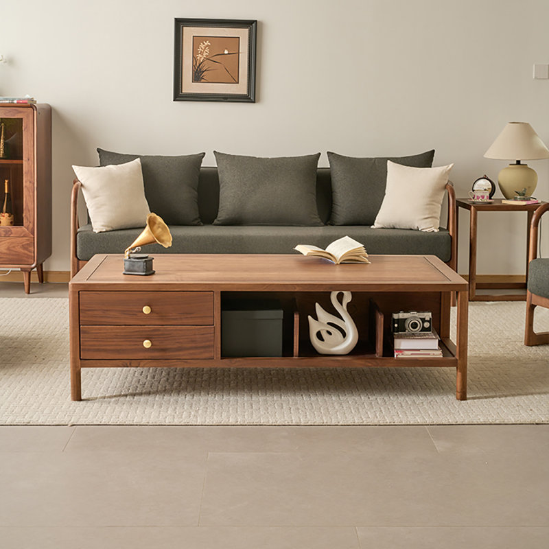 Table basse simple en noyer noir