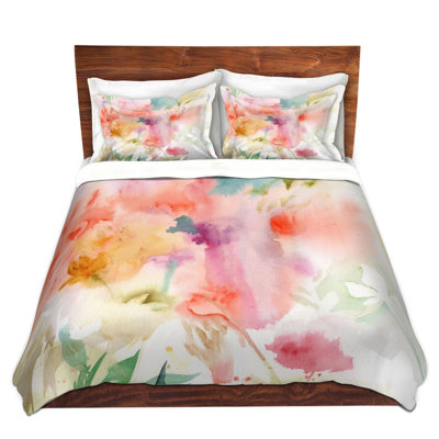 DiaNoche Queen Duvet Cover Sets Microfiber by Sheila Golden - Flower Dreams