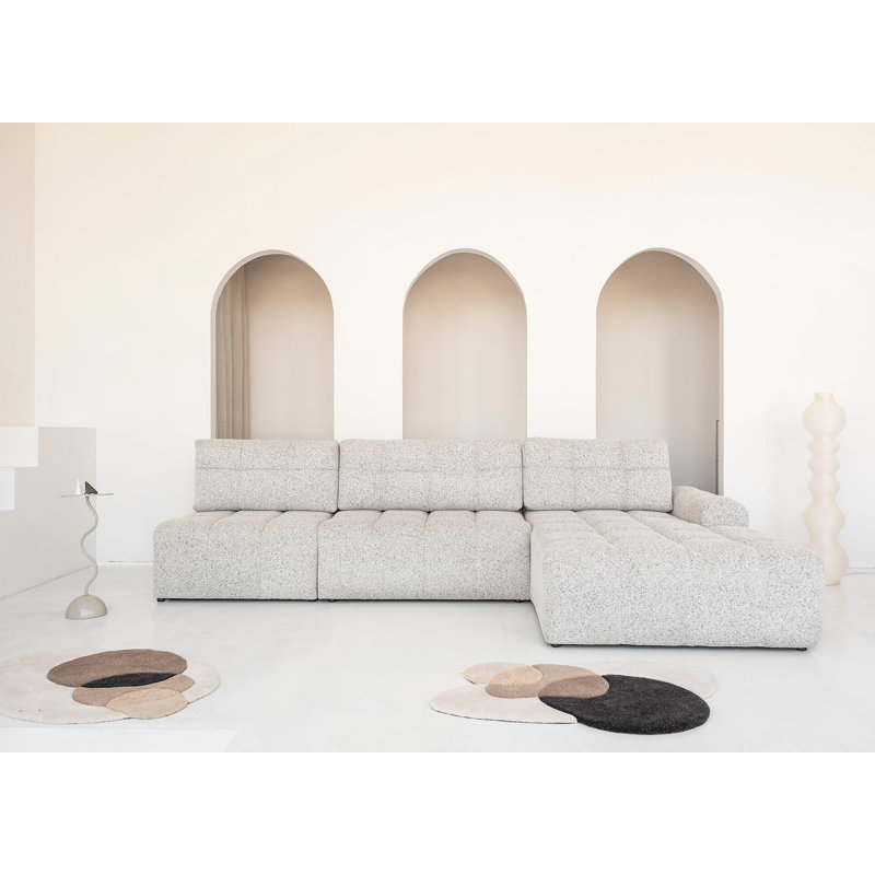 5 Seater Sofa Bed, Right -sided, Light gray