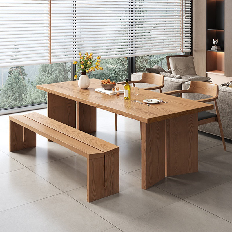 Elegant and durable solid wood table set, 29.52"H x 62.99"L x 31.49"W