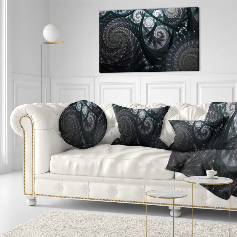 Coussin lombaire à motif lombaire en spirale floral foncé