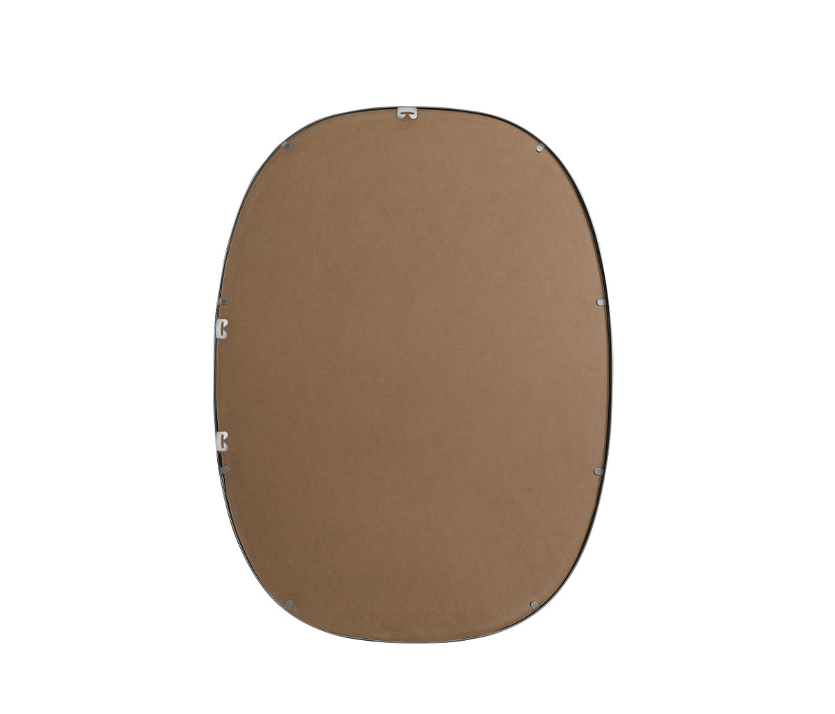 Sabine Metal Curved Oval Wall Mirror, Silver, 40" x 30"