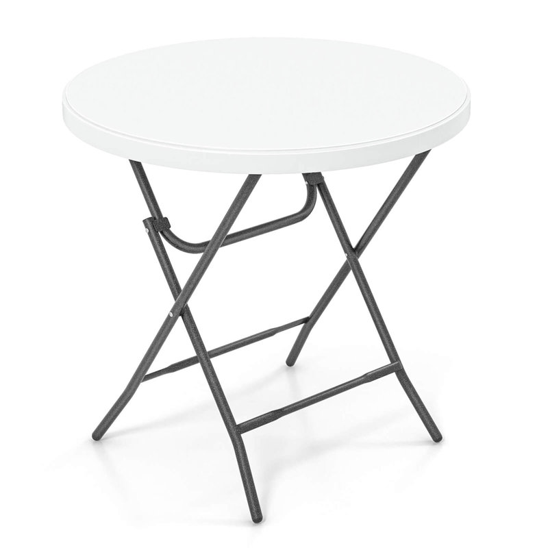 32" Round Folding Table Lightweight Portable Commercial Banquet Table For Picnic