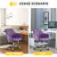 Chaise basse en velours, réglable, mauve