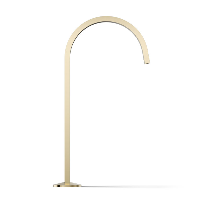 Components Bathroom Sink Spout With Ribbon Design, Gold
