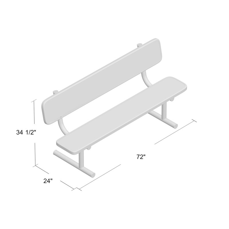 Pollitt Powder Coated Steel Outdoor Bench, Green