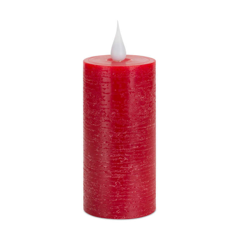 Bougie colonne sans flamme 5 po rouge