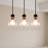 Black Modern 3 Light Clear Glass Cylinder Pendant Light for Kitchen Island Dining Room and Cozy Ambient Lighting