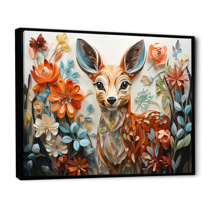 " Coral Blue Line Art Whimsical Animals ", Cadre flottant noir, H 12 po x l 20 po x P 1 po