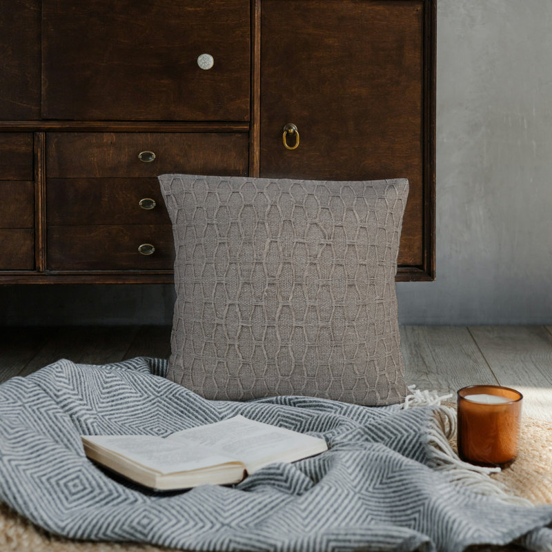 Pure Line Natural Weave Feather Down Fill Pillow Cover & Insert