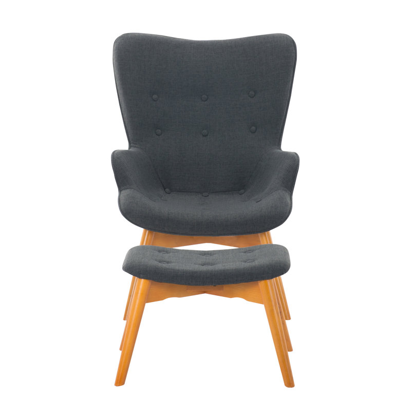 Accent Uphostered Chair With Ottoman