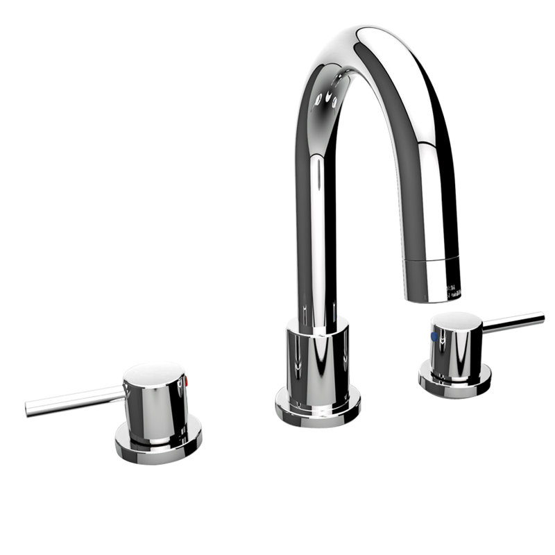 2-handle Bathroom Faucet with Drain Assembly, Chrome