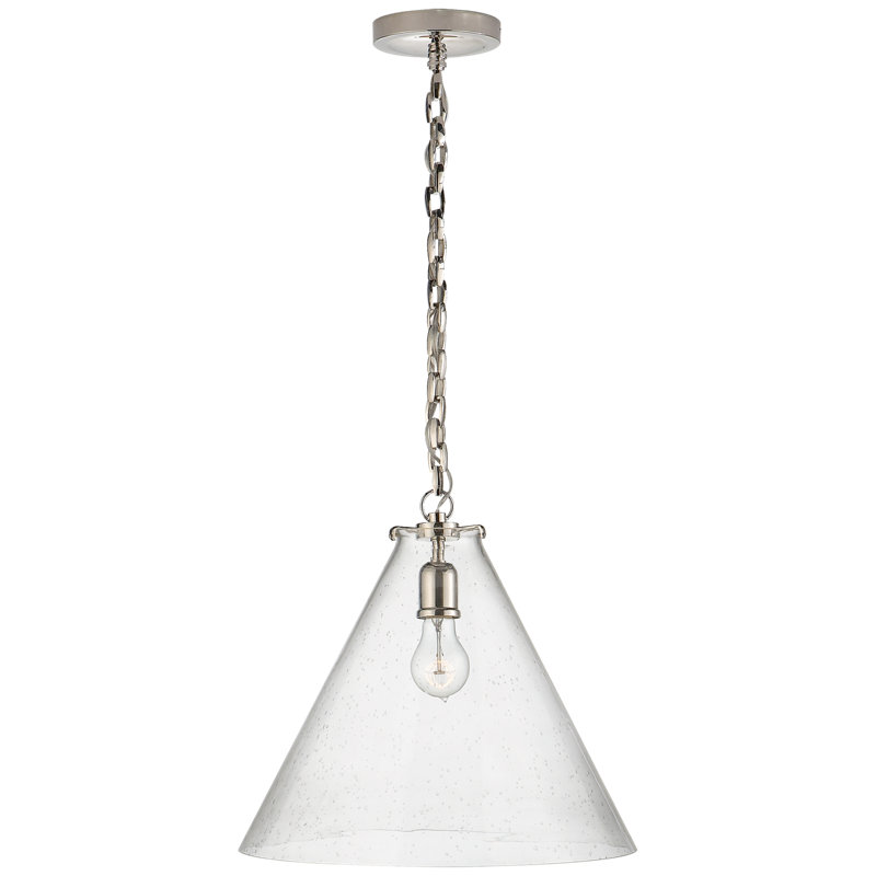 Thomas O'Brien Katie Conical Pendant, Polished Nickel, Seeded
