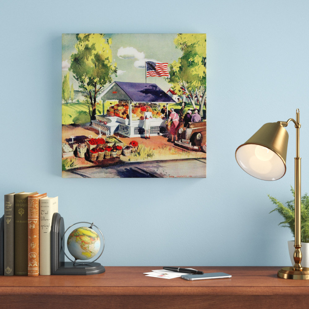 'Farmers Market' Painting Print on Wrapped Canvas Charlton Home®