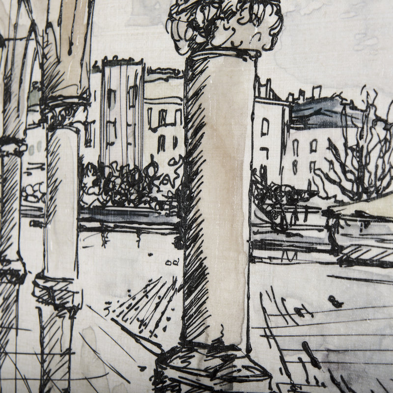 «Travel souvenirs IV a», toile texturée embellie à la main, H 30 po x l 40 po x P 1,5 po