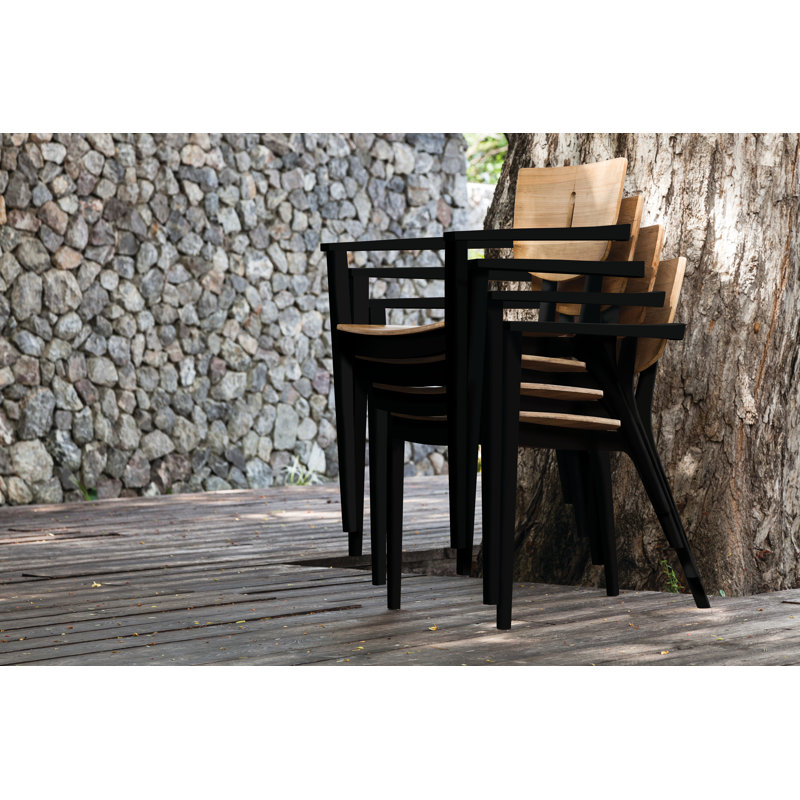 Diuna Outdoor Teak Dining Armchair, Anthracite