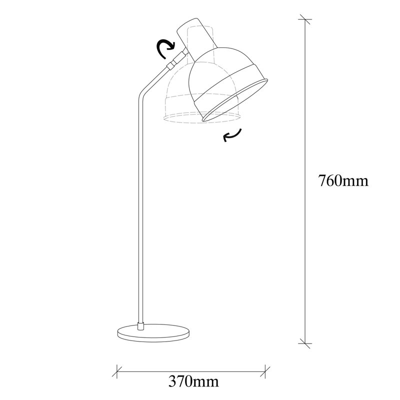 Lampe de bureau noire 29,92 po Excalibur, Cuivre
