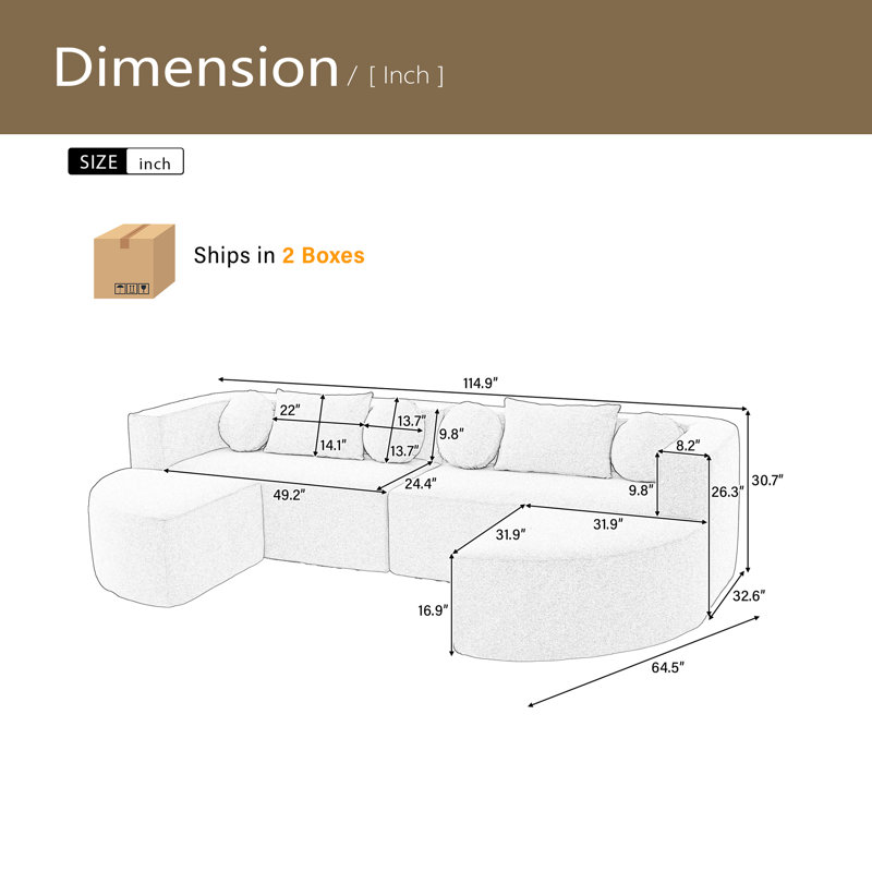 Canapé modulaire Boneless Couch, Bleu