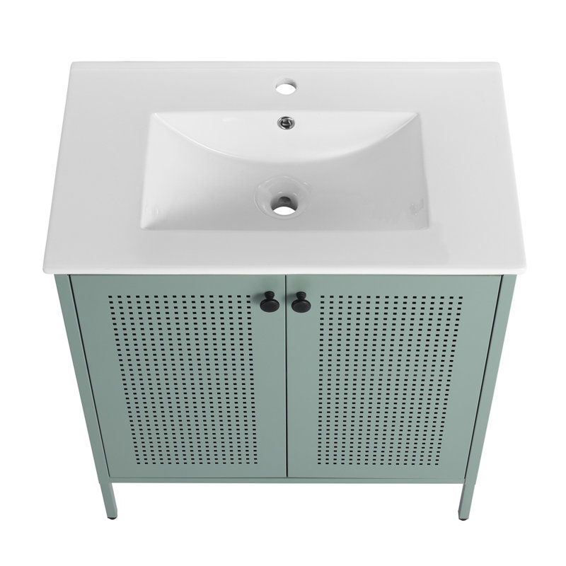 29.72'' Single Bathroom Vanity with Top, Mint Green