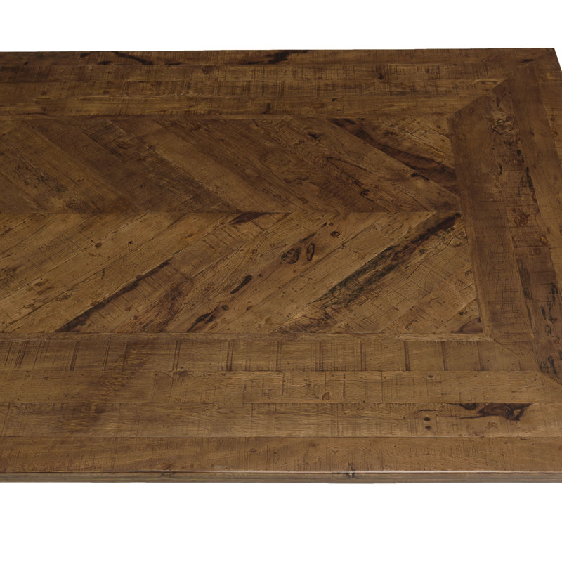 Grenville Solid Wood Top Metal Base Dining Table