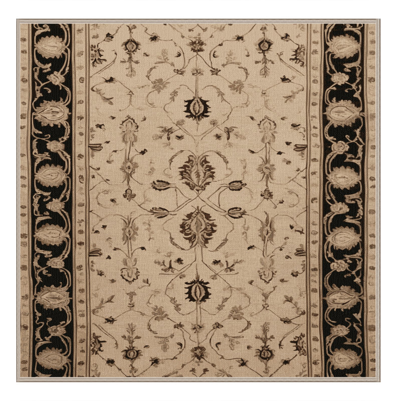 Tapis brun français lavable à la machine, Carré 5 pi
