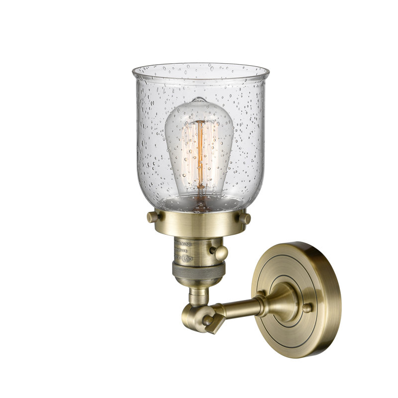 Bell - 1 Light 5" Sconce, 3.5 Watt Vintage LED Bulb, Seedy, Antique Brass