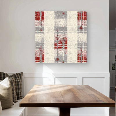 Grunge Red Pattern - Turquoise Metal Print for Home Decor