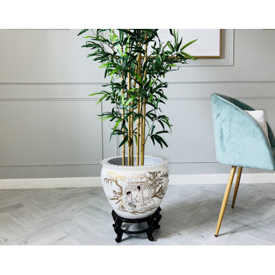 Nizar Mother Of Pearl  Fishbowl Planter Decorative Urn
