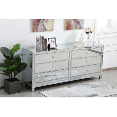 Commode double 6 tiroirs Rotella Mirrored
