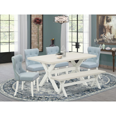 6 - Person Solid Wood Solid Wood Top Trestle Dining Set