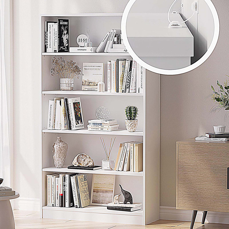 Bibliothèque 5 tablettes, Blanc
