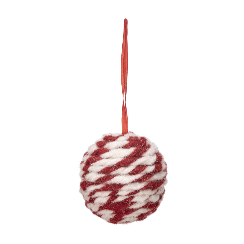Ornement boule feutrée torsadée