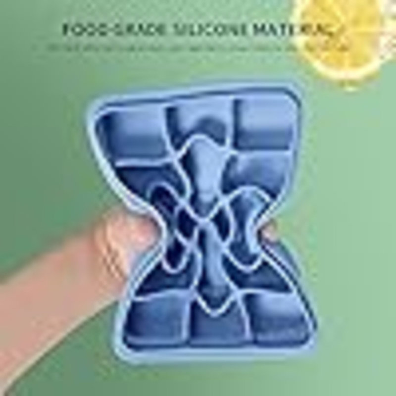 Ice Cube Trays Set Of 2, Easy Release 15 Flexible Silicone Ice Cube Molds With Removable Lid Reusable Freezer Ice Trays Stackable For Whiskey, Baby Food, BPA Free 