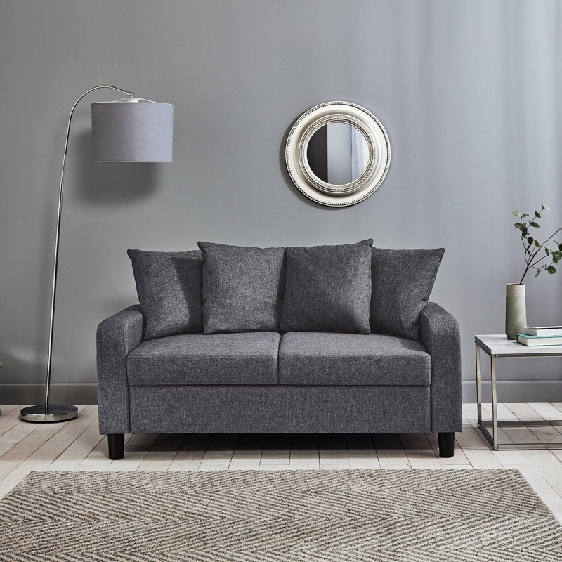 Mitzi 2 Seater Sofa, Black, Linen, 2