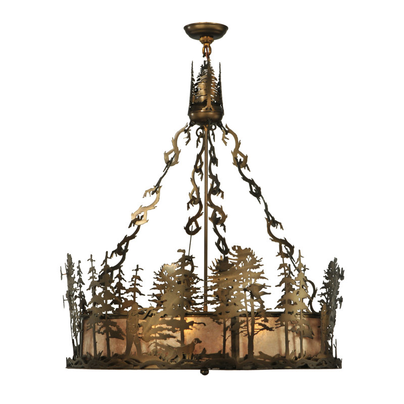 Rustic Lodge 4 - Light Glass Chandelier