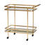 Chariot-bar à 2 niveaux en métal et en verre à finition dorée Aryssa, H 31,01 po x l 31,55 po x P 17,5 po