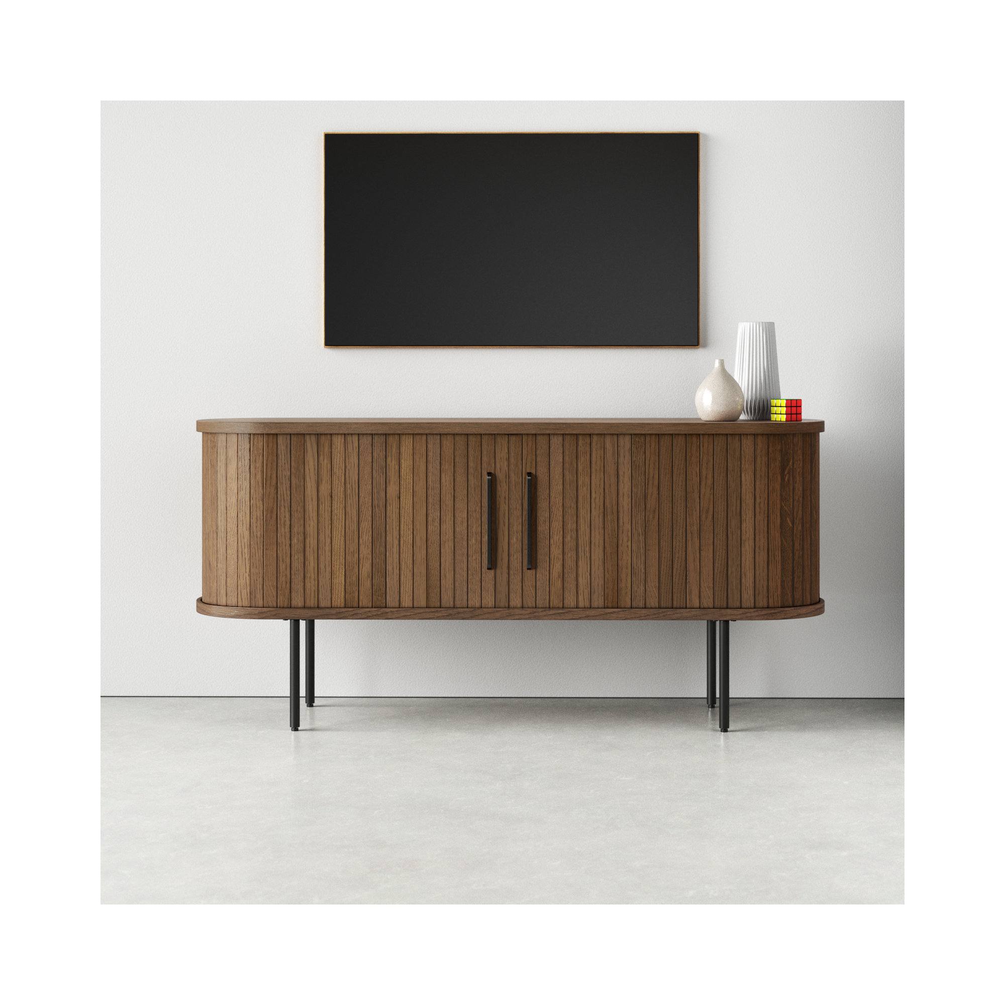 Iris 71'' Media Console, Smoked Oak