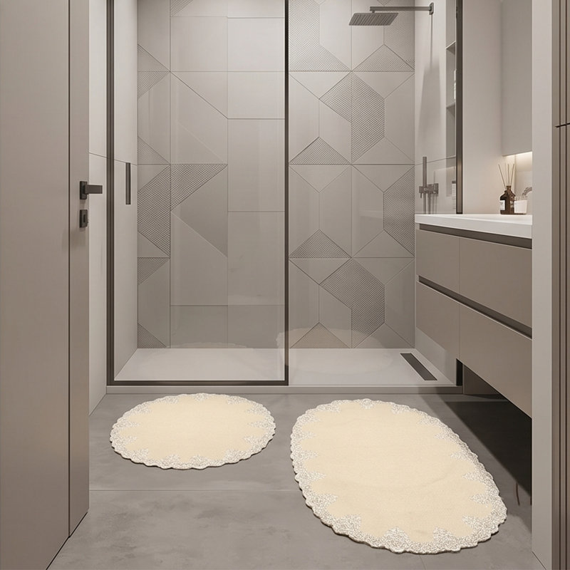 Ensemble de tapis de bain 2 pièces à bordure festonnée Lillianna