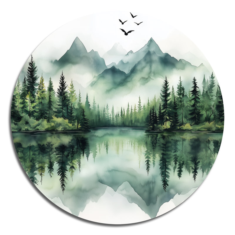 Décoration murale verte en métal vert forêt verte, L 29 po x H 29 po