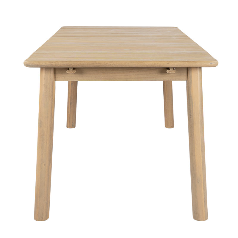 Ensemble de salle à manger moderne en bois d'acacia avec chaises en osier tissé et table à lattes extensible Ziven, 8
