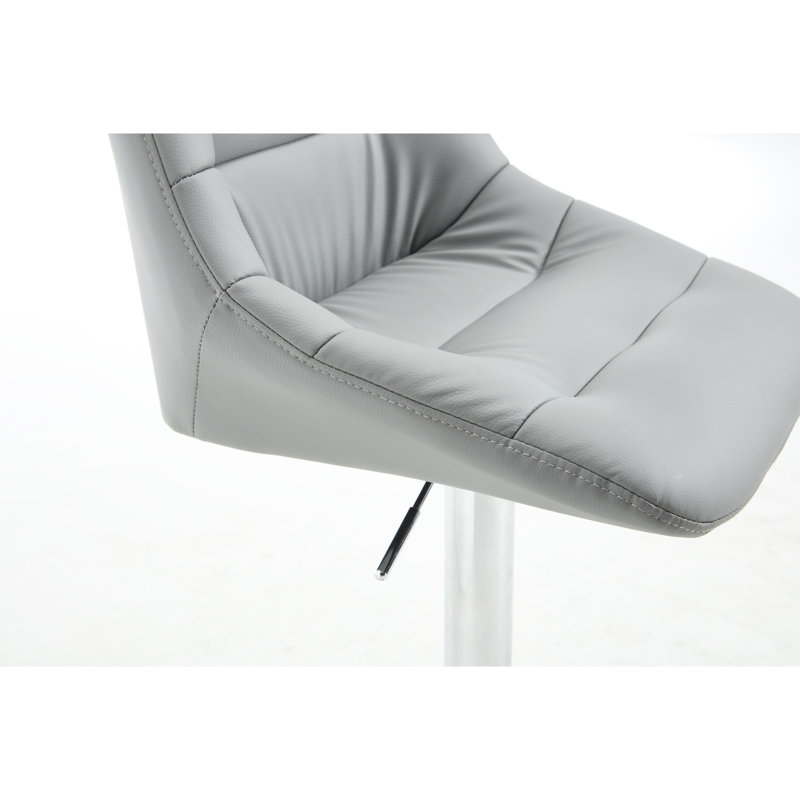 De 2 tabourets de bar, velours gris, repose-pieds et base, réglables en hauteur, pivotants, faciles à nettoyer, imperméables et réglables, gris, nettoyer rapidement