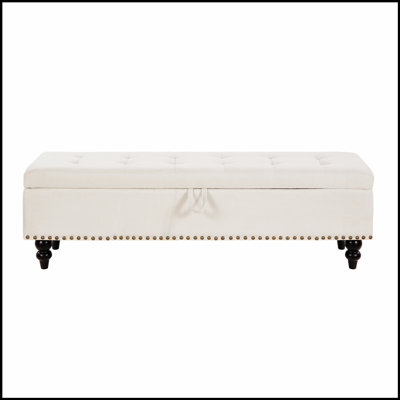 Banc-repose-pieds polyvalent en tissu avec beaucoup de rangement, parfait pour les chambres à coucher, les salons et les couloirs.