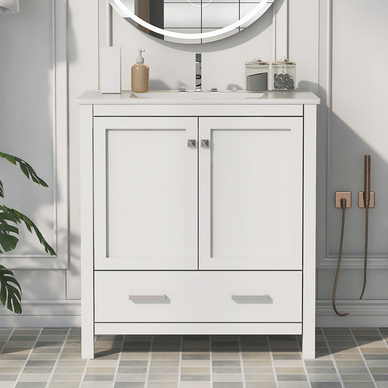 Meuble-lavabo simple avec plateau Hymir 30,01, Gris