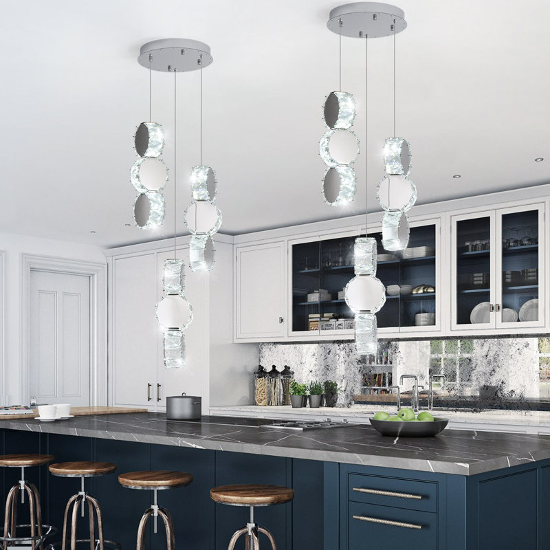 Luminaire suspendu en cristal 3 lumières Glam