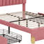 Lit plateforme tapissier avec lumières DEL et 4 tiroirs, pieds de lit irréguliers en métal-94375236-94375240