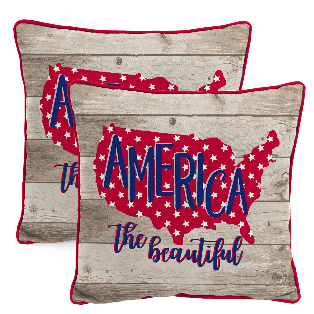 18" x 18" Outdoor Throw Pillow with Welt (Set of 2) The Holiday Aisle® 