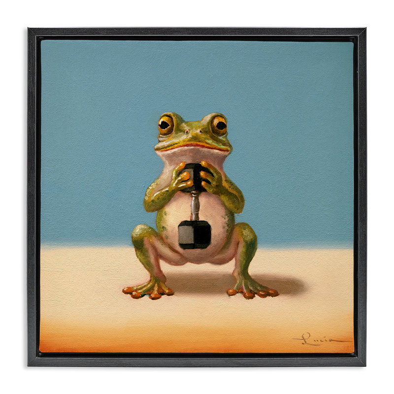 Cadre flottant à grenouille, par Lucia Heffernan, Cadre flottant noir de jais, H 18 po x l 18 po